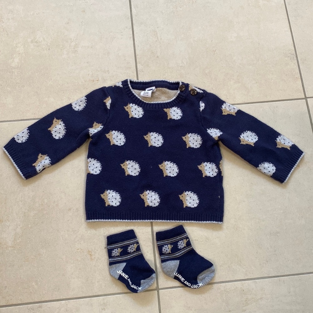 Janie and Jack sweater and socks